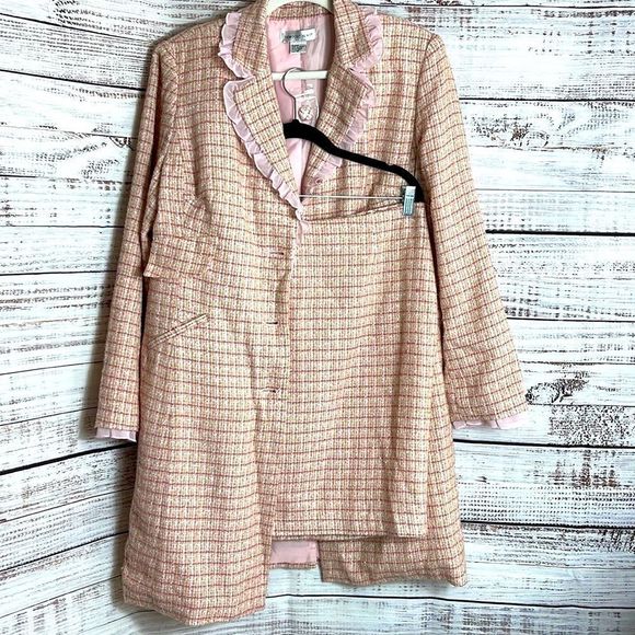 Newport news Tweed Ruffle hem long jacket and skirt set - Picture 2 of 11